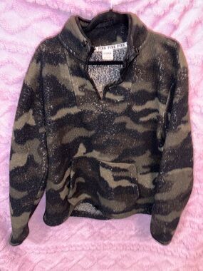 Victoria's Secret PINK Camouflage Pullover - Olive, Black & Tan